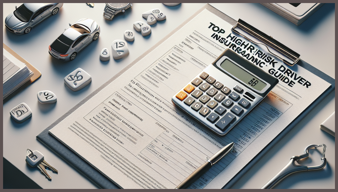 A calculator and insurance symbols reflecting coverage options.