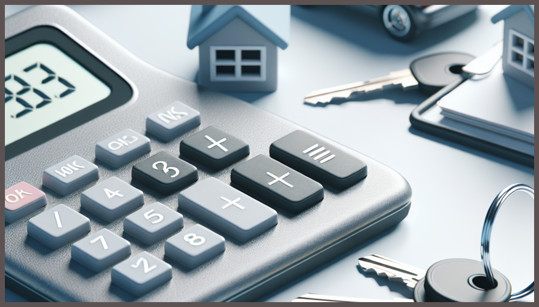 A calculator and house icons representing homeowners insurance.